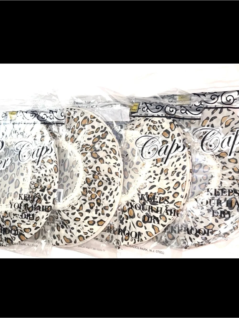 12 Reusable Waterproof Large Shower Caps - Solid & leopard Cheetah Animal Print